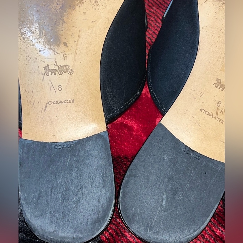 Coach Leather Shea Slide, Black and Tan, Women’s Size: 8B - Picture 15 of 16